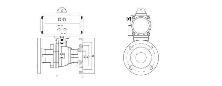 氣動(dòng)法蘭球閥 氣動(dòng)法蘭球閥