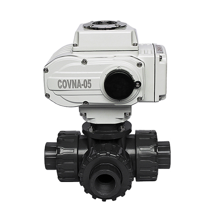 HK60-Q-PT電動(dòng)UPVC塑料雙由令快插三通球閥