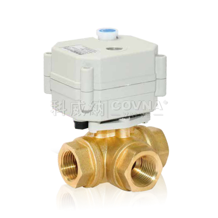 臥式三通黃銅螺紋微型電動(dòng)球閥