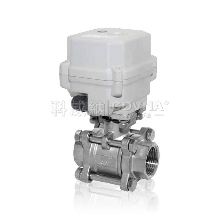 微型電動不銹鋼三片式螺紋球閥_A150-T系列_A150-S23-B